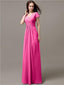 A-line V-neck Short Sleeves Pleats Bridesmaid Dresses