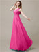 One Shoulder Chiffon Floor-Length Bridesmaid Dresses