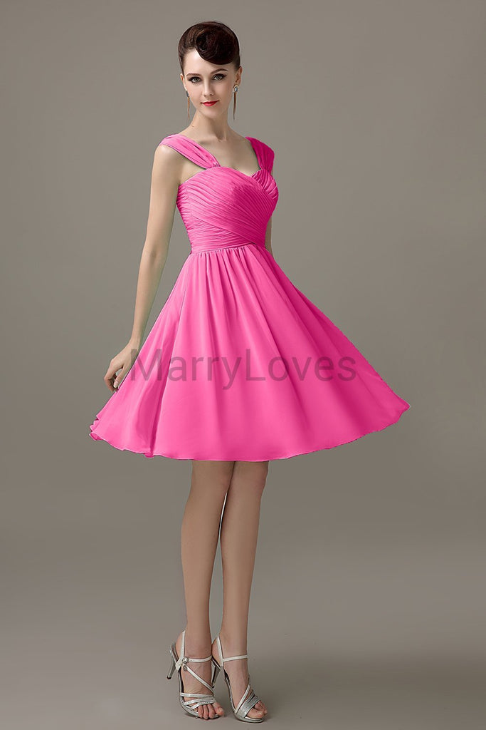 Straps Chiffon Short Bridesmaid dresses