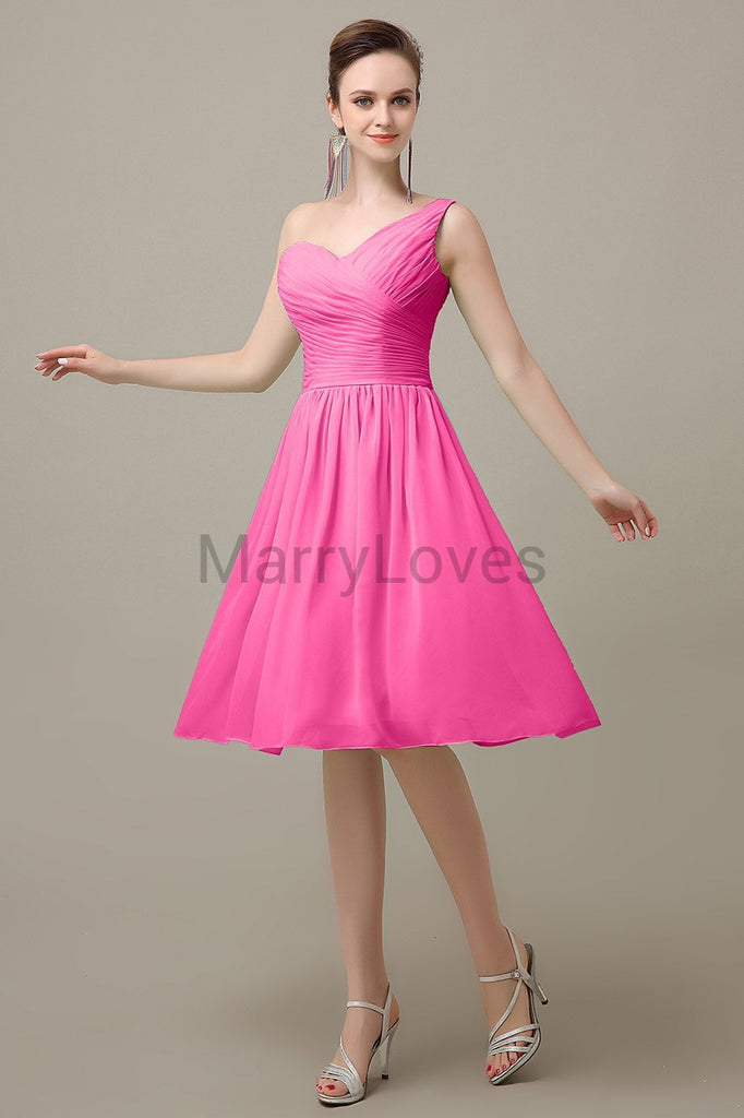 One Shoulder Chiffon Bridesmaid Dresses