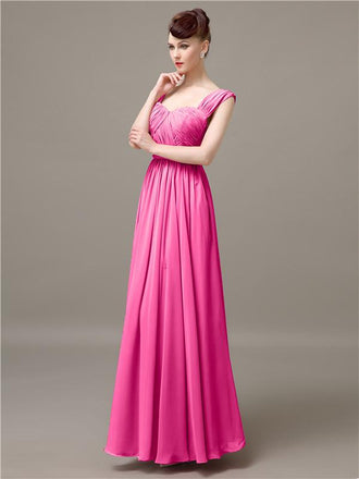 Square Chiffon Floor-Length Bridesmaid Dresses