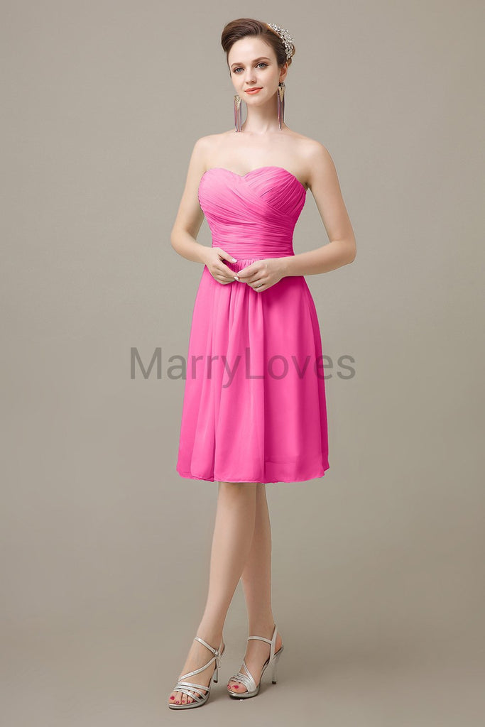 Sweetheart Chiffon Pleats Bridesmaid Dresses