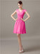 V-Neck Cap Sleeves Chiffon Bridesmaid Dresses