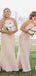 Mermaid Halter Simple Sleeveless Lace Bridesmaid Dresses, BD0573