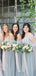 A-line Spaghetti Straps Long Chiffon Bridesmaid Dresses With Ruffles, BD0583
