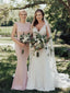 Sheath Simple Pink Backless Long Bridesmaid Dresses, BD0586