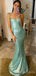 Simple Spaghetti Straps Sequins Mermaid Long Evening Prom Dresses, Custom Dress, MR8589