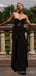 A-line Black Strapless Long Evening Prom Dresses, Custom Prom Dress, BGS0081