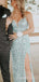 Elegant Sequins Spaghetti Straps Long Evening Prom Dresses, Custom Backless Prom Dress, BGS0177