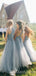 Grey Bridesmaid dress with tulle skirt Long convertible Bridesmaid Dresses , BN1003