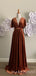Floor Length Copper Velvet  Convertible Long Bridesmaid Dresses, BN1008