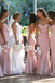 Sweetheart Pink Satin Mermaid Long Mermaid Bridesmaid Dresses , BN1014