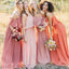 Spaghetti Chiffon Long A-line Bridesmaid Dresses , BN1042