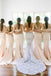 Mermaid Pink Satin Strapless Long Bridesmaid Dresses , BN1062