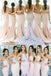 Mermaid Pink Satin Strapless Long Bridesmaid Dresses , BN1062