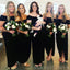 Off Shoulder Black Velvet Long Bridesmaid Dresses, BN1107