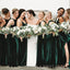 Simple Dark Green Velvet Mismatched Long Custom Bridesmaid Dresses , BN1186