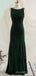 Dark Green Velvet Bateau Mermaid Long Custom Bridesmaid Dresses , BN1197