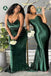 Simple Mismatched Dark Green Long Custom Bridesmaid Dresses , BN1209