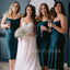 Simple Spaghetti Straps Navy Blue Short Custom Bridesmaid Dresses , BN1221