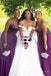 A-line Spaghetti Straps Purple Tulle Long Custom Bridesmaid Dresses , BN1224