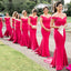 Simple Off Shoulder Long Mermaid Custom Bridesmaid Dresses , BN1226