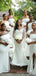Simple white Strapless Long Mermaid Side Slit Custom Bridesmaid Dresses , BN1229