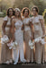 Simple Gold Sequins Mermaid Long Backless Custom Bridesmaid Dresses , BN1256