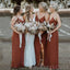 Simple Spaghetti Straps V-neck Long Custom Bridesmaid Dresses , BN1271