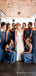 Mismatched A-line Dusty Blue Chiffon Long Custom Bridesmaid Dresses , BN1278