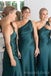 One Shoulder Satin Long Custom Bridesmaid Dresses , BN1281