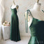 Spaghetti Straps A-line Satin Long Custom Bridesmaid Dresses , BN1282