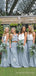 Simple A-line Two Pieces Long Custom Bridesmaid Dresses , BN1294