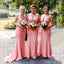 Simple Mermaid V-neck Long Custom Bridesmaid Dresses , BN1297