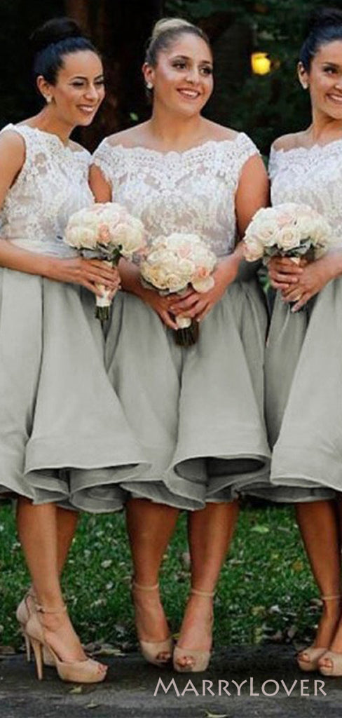 Off Shoulder A-line Appliques Short Custom Bridesmaid Dresses , BN1300
