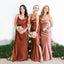 Spaghetti Straps Side Slit Long Custom Bridesmaid Dresses , BN1301