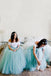 A-line Two Pieces Tulle Long Custom Bridesmaid Dresses , BN1307