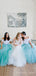 A-line Two Pieces Tulle Long Custom Bridesmaid Dresses , BN1307