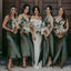 Sexy Spaghetti Straps V-neck Side Slit Long Custom Bridesmaid Dresses , BN1311