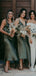 Sexy Spaghetti Straps V-neck Side Slit Long Custom Bridesmaid Dresses , BN1311