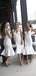 Mermaid Spaghetti Straps White Short Custom Bridesmaid Dresses , BN1317
