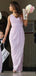 One Shoulder Chiffon Side Slit Long Custom Bridesmaid Dresses , BN1341
