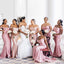 Off Shoulder Mermaid Satin Long Custom Bridesmaid Dresses , BN1344