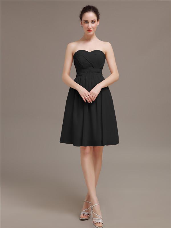 Sweetheart Chiffon Short Bridesmaid Dresses