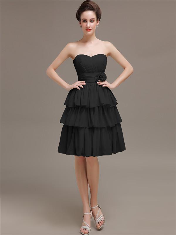 Sweetheart Pleats Short Bridesmaid Dresses