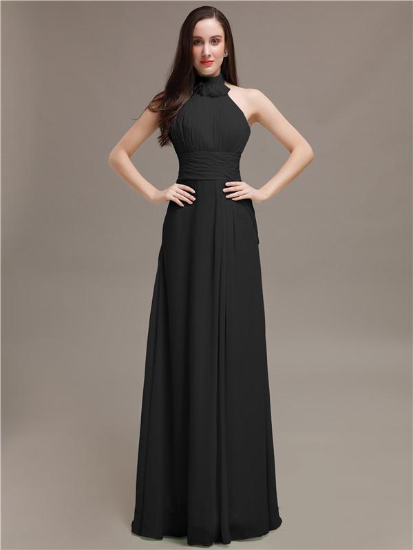 High Neck Chiffon Bridesmaid Dresses