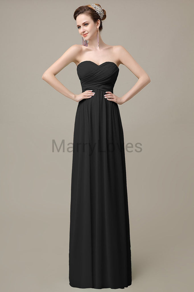 Sweetheart Pleats Chiffon Bridesmaid Dresses