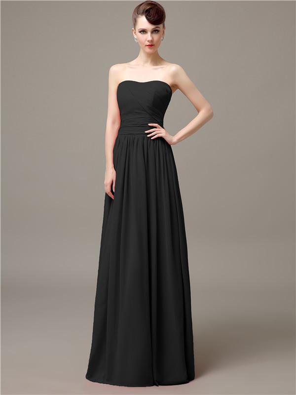 Strapless Pleats Chiffon Bridesmaid Dresses