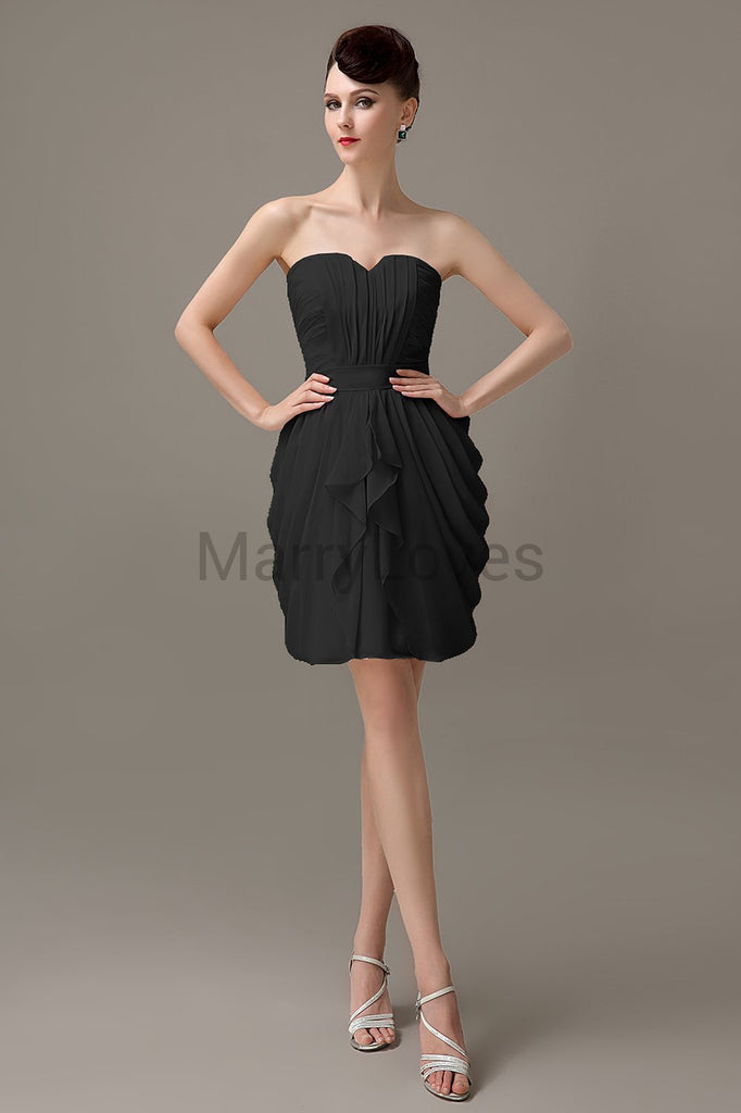 Sweetheart Chiffon Short Bridesmaid Dresses