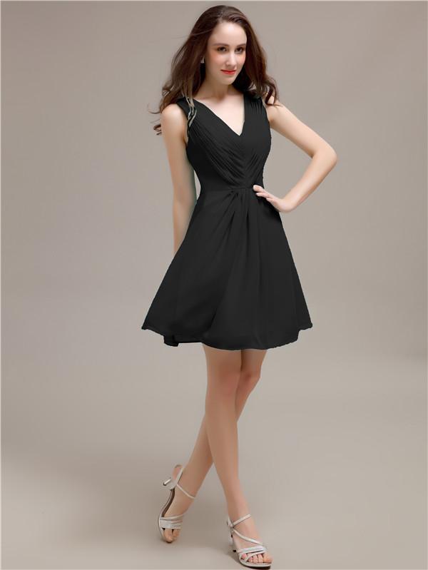 V-Neck Short A-Line Bridesmaid Dresses